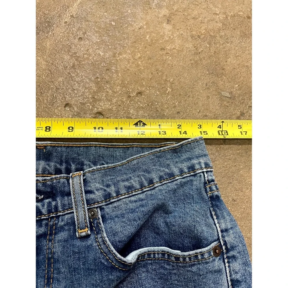 Levi's 505 Regular Fit Jeans Mens 31x34 Blue Denim Stonewash Mid Rise Straight - Picture 14 of 16